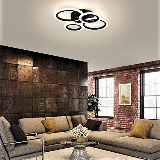 LED осветително тяло 2+2 CIRCLE BLACK Еквивалент 400W Дистанционно