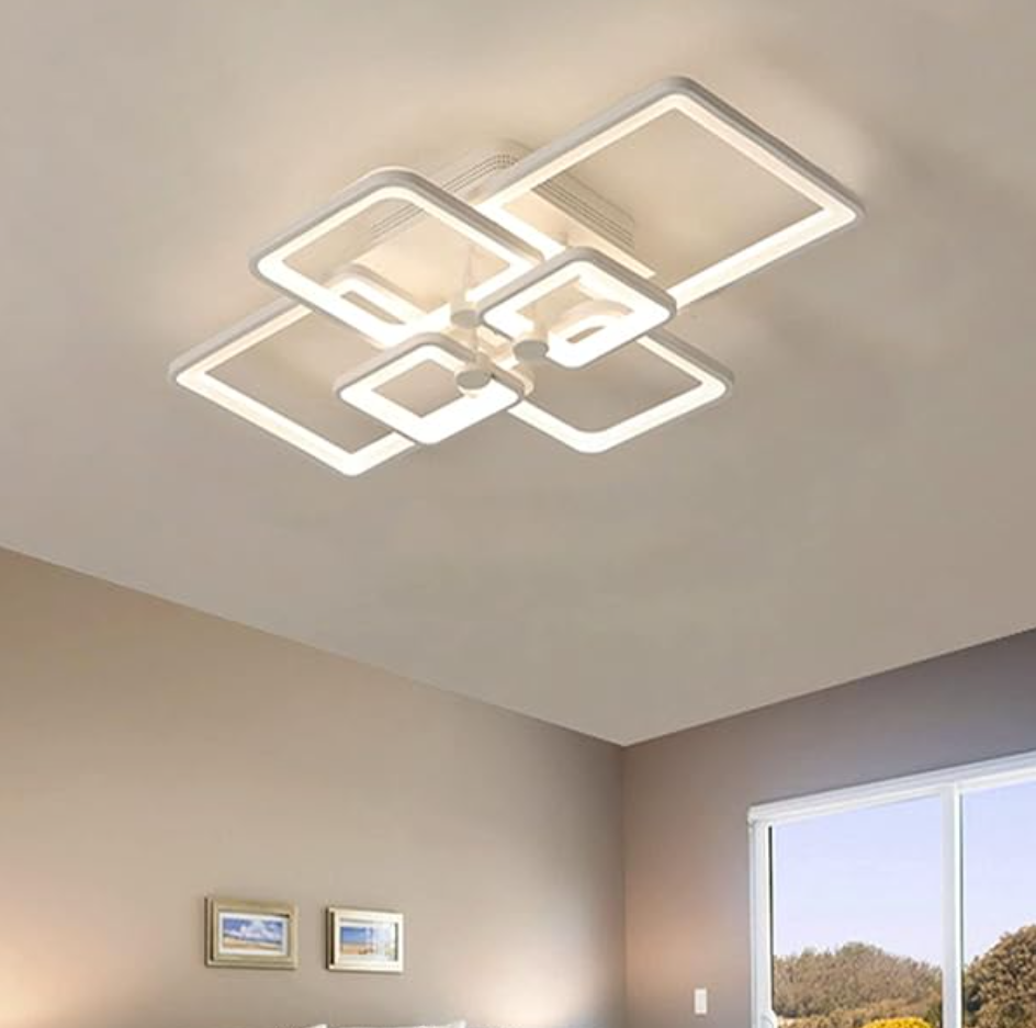 LED осветително тяло 4+2 SQUARE бяло с дистанционно, еквивалент 800W