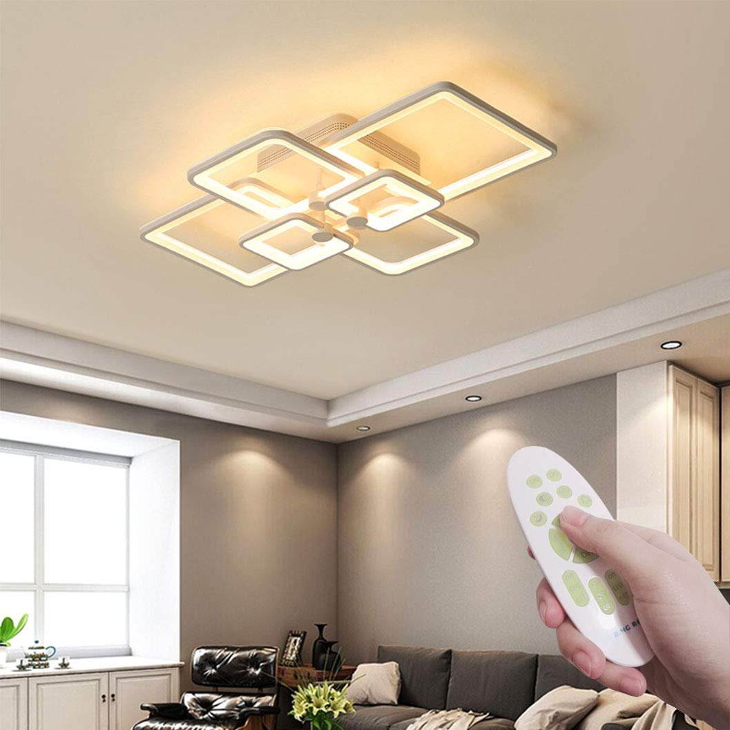 LED осветително тяло 4+2 SQUARE бяло с дистанционно, еквивалент 800W