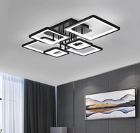 LED осветително тяло 4+2 SQUARE Black с дистанционно, еквивалент 800W