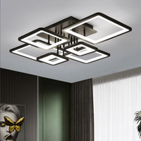 LED осветително тяло 4+2 SQUARE Black с дистанционно, еквивалент 800W