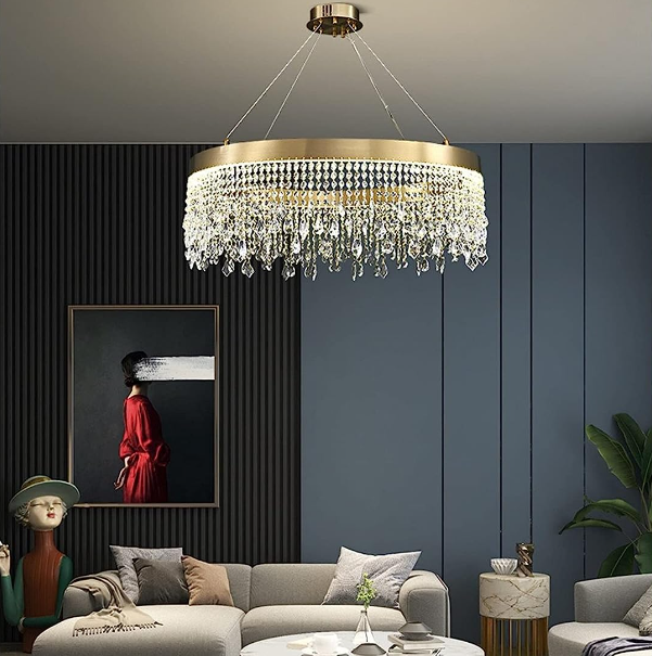 LED осветително тяло 56W Gold Luxury Cristal 1 сегмент