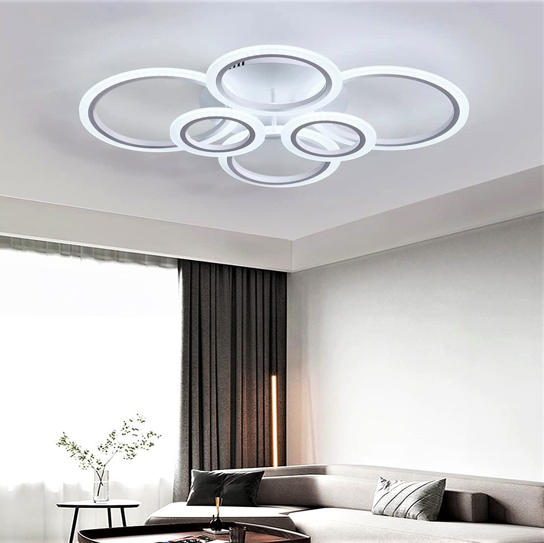 LED осветително тяло 4+2 CIRCLE MAXI Бяло Еквивалент 600W Дистанционно