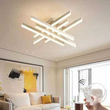 LED осветително тяло 6 LINES Design бяло SMART еквивалент 500W с дистанционно