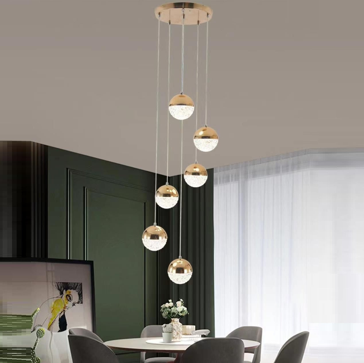 LED осветително тяло 74W Grapes Gold с дистанционно, еквивалент 450W