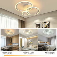 LED осветително тяло 3 WHITE CIRCLE Еквивалент 300W Дистанционно управление
