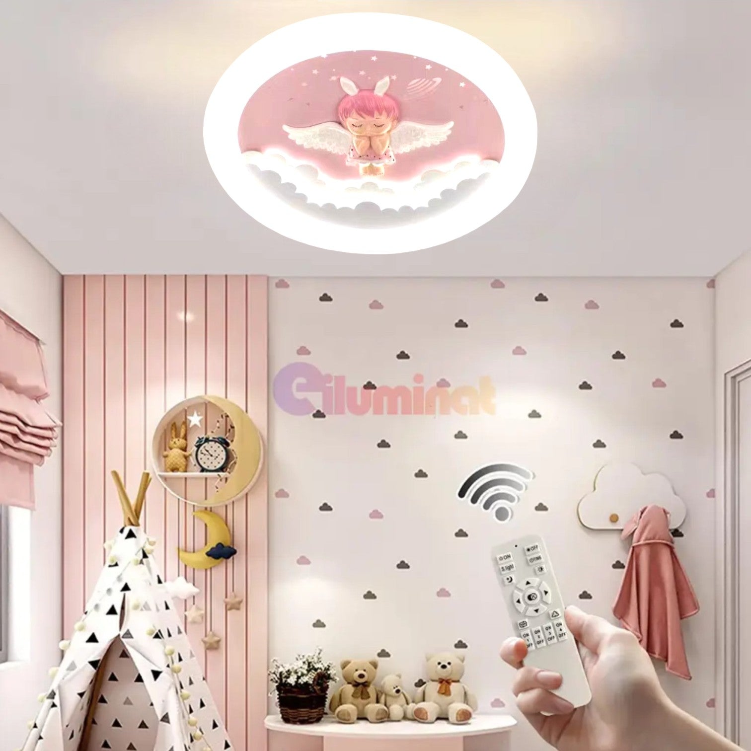 LED осветително тяло 80W Pink Angel еквивалент 500W с дистанционно