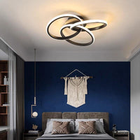 LED осветително тяло Three RINGS Black еквивалент 400W с дистанционно