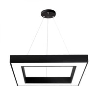 LED осветително тяло висящо RENZO Square Black с дистанционно, еквивалент 300W