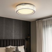 LED осветително тяло Сребристо Aurora Crystal Round с дистанционно