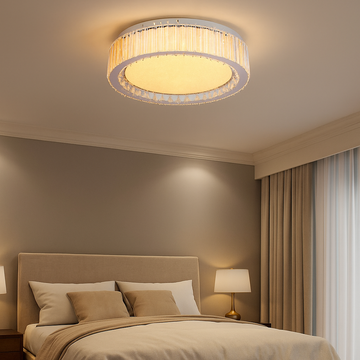LED осветително тяло Сребристо Aurora Crystal Round с дистанционно