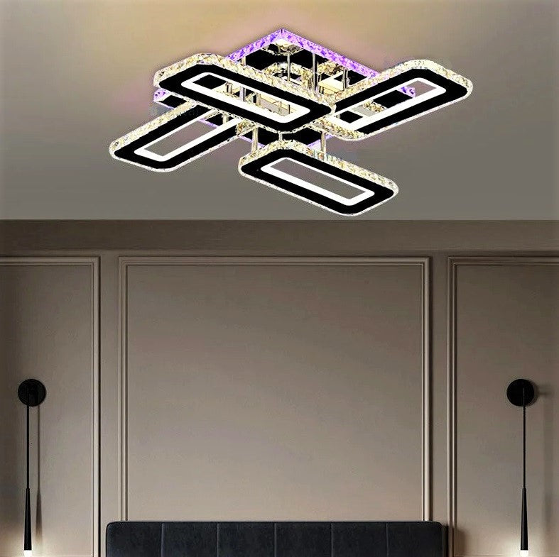 LED осветително тяло CROSS RGB кристал еквивалент 600W с дистанционно
