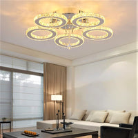 LED осветително тяло 5 CIRCLE кристал с дистанционно, еквивалент 400W
