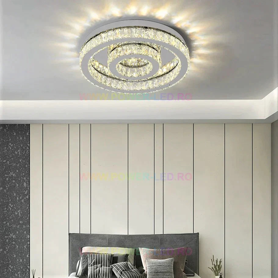 LED осветително тяло TWO CIRCLE Cristal Еквивалент 500W с дистанционно