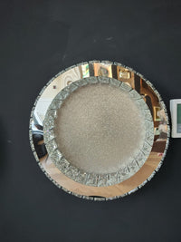 LED осветително тяло Сребристо Glamour Round CRISTAL с дистанционно