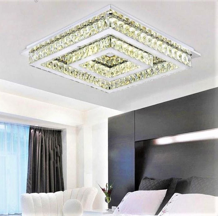 LED осветително тяло TWO SQUARE кристал еквивалент 500W с дистанционно