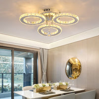LED осветително тяло кристал 3 RINGS с дистанционно, еквивалент 300W