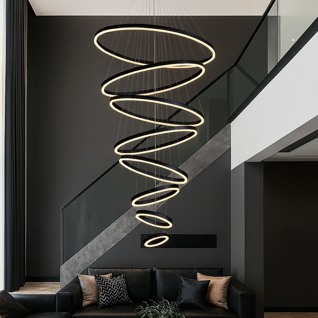LED осветително тяло WONDERLAND Luxury Black 8 сегмента еквивалент 3000W