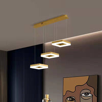 LED осветително тяло пендел Squares златист Еквивалент 400W с дистанционно