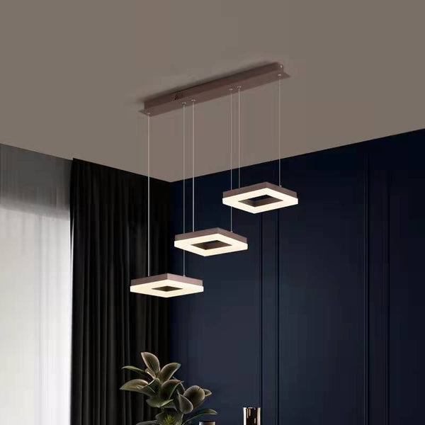 LED осветително тяло пендел Squares кафяв Еквивалент 400W с дистанционно