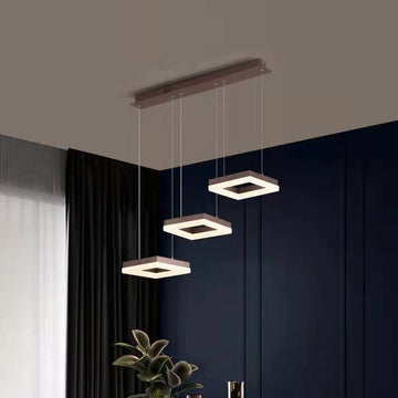LED осветително тяло пендел Squares кафяв Еквивалент 400W с дистанционно