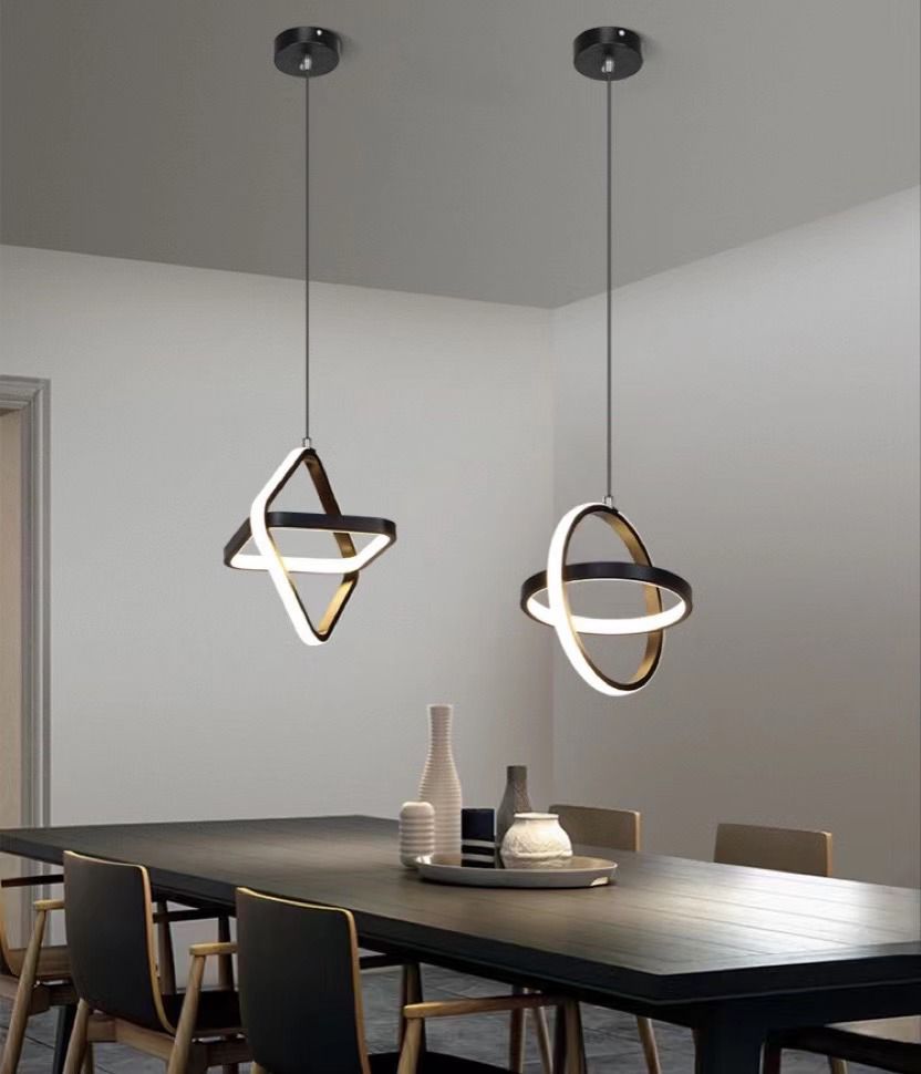 LED пендел INFINITY SQUARE Black, еквивалент 200W