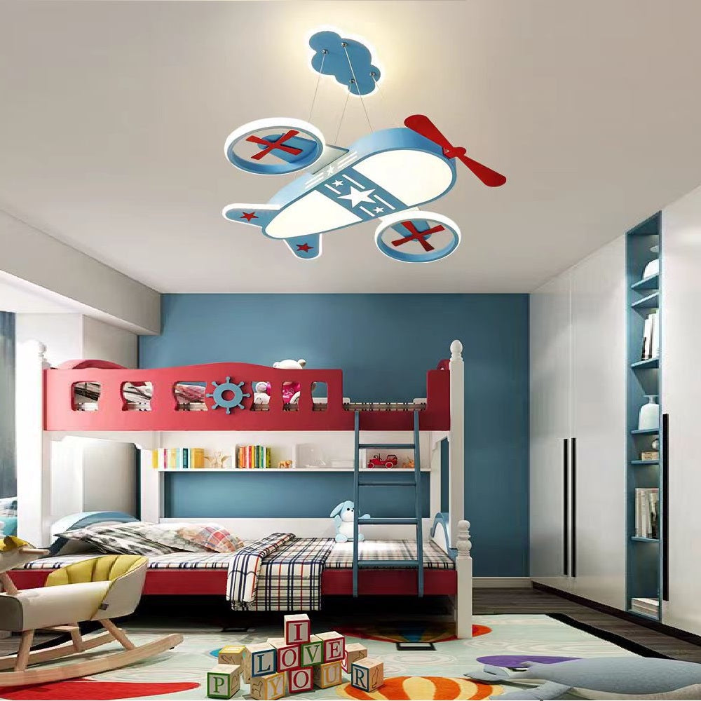 LED осветително тяло тип пендел 96W Kids Blue Air Force еквивалент 400W с дистанционно