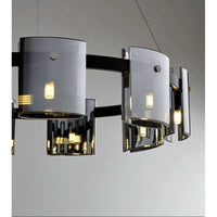 LED пендел Faye Black с 6 елемента, еквивалент 250W