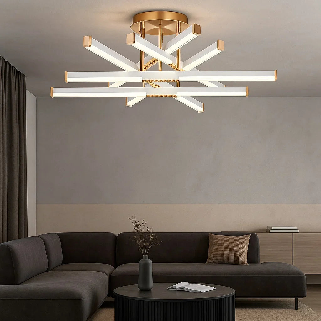 LED осветително тяло FERGA LINES Gold Еквивалент 700W с дистанционно