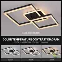 LED осветително тяло TWO SQUARE Black еквивалент 600W с дистанционно