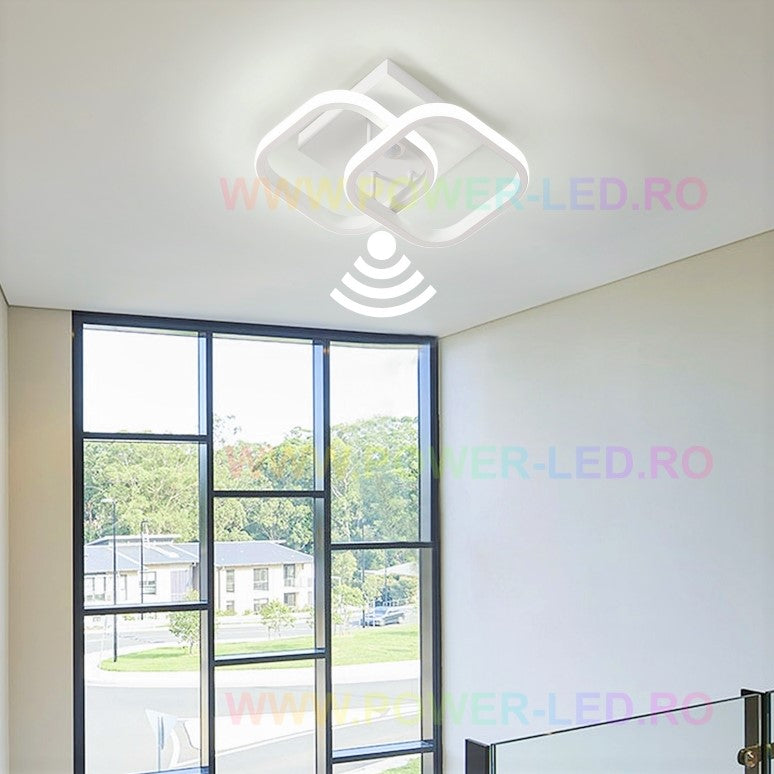 LED осветително тяло 26W DOUBLE SQUARE със сензор за движение, еквивалентно на 150W