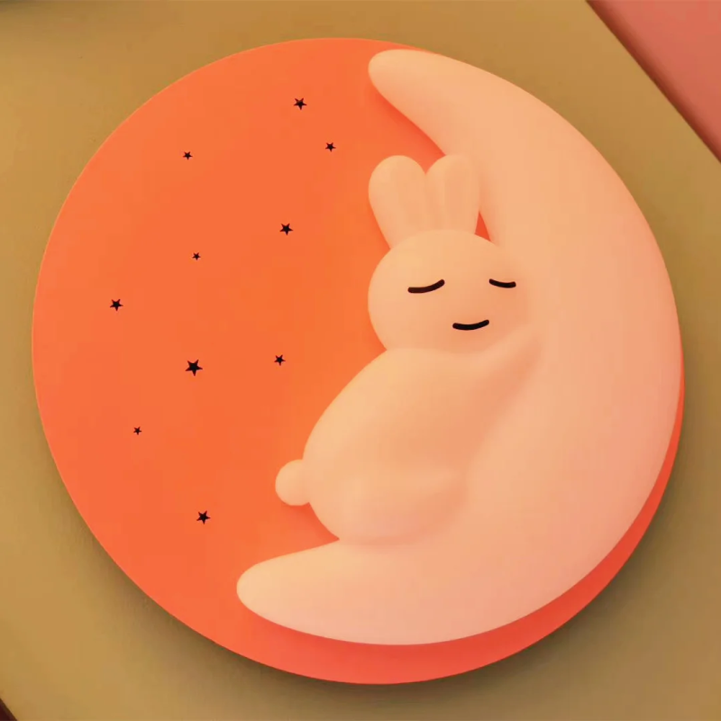 LED осветително тяло Pink Sleepy Bunny Еквивалент 300W Дистанционно