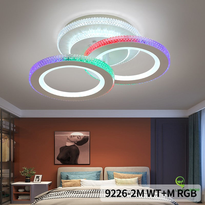 LED осветително тяло 82W 2 кръга RGB Digital еквивалент 200W с дистанционно