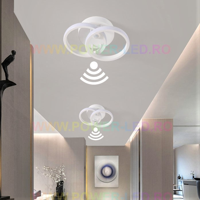 LED осветително тяло 22W DOUBLE CIRCLE със сензор за движение, еквивалент 150W