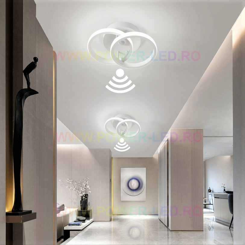 LED осветително тяло 22W DOUBLE CIRCLE със сензор за движение, еквивалент 150W