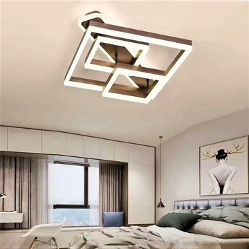 Lustra Led 240W Three Square Design Maro Telecomanda Lighting Fixtures
