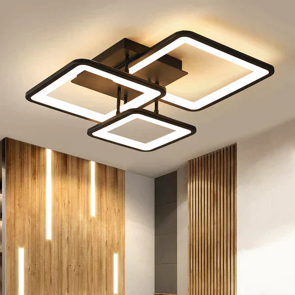LED осветително тяло Three Square кафяво, еквивалент 400W, с дистанционно
