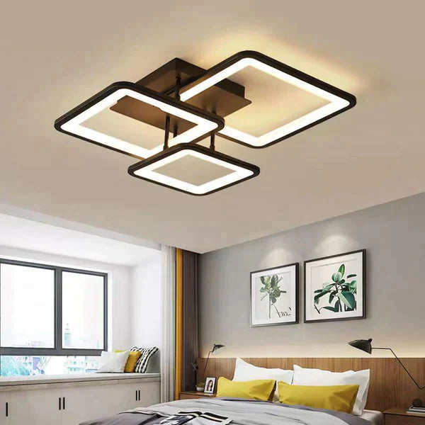 LED осветително тяло Three Square кафяво, еквивалент 400W, с дистанционно