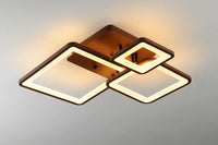 LED осветително тяло Three Square кафяво, еквивалент 400W, с дистанционно
