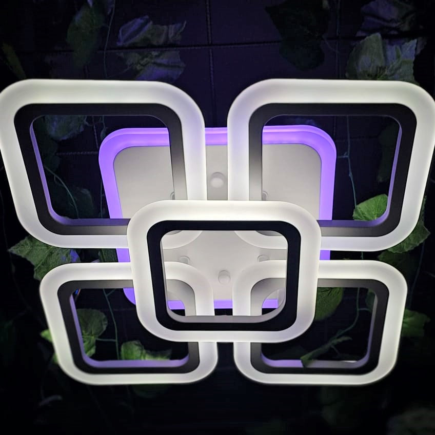 LED осветително тяло SQUARE 4+1 RGB ЕКВИВАЛЕНТ 400W 40cm Дистанционно