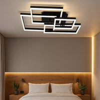 LED осветително тяло 184W Straight Angles Black с дистанционно, еквивалент 800W