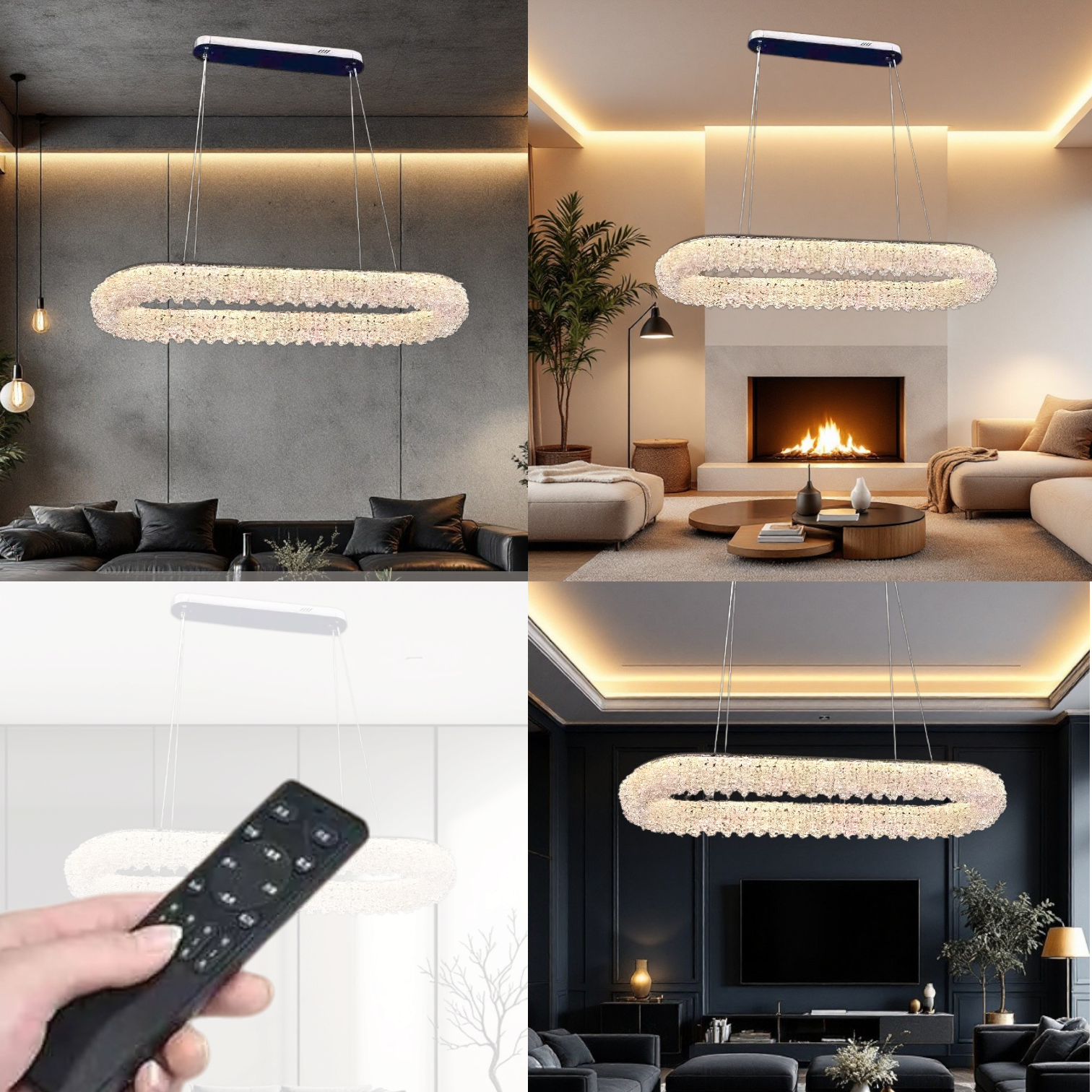 LED осветително тяло висящо Chrome Crystal Sponge 80x30cm Еквивалент 800W
