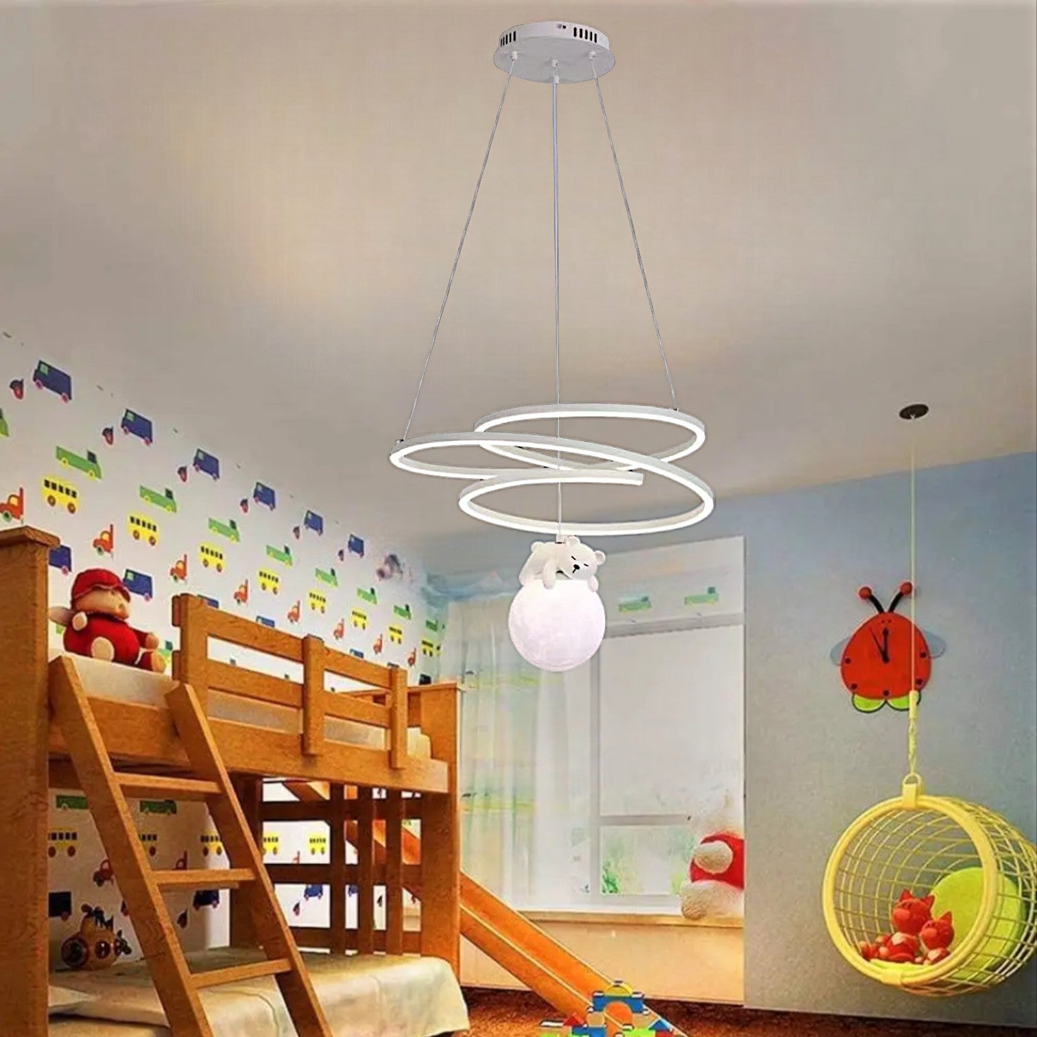 LED осветително тяло Sleepy Teddy за детска стая, еквивалент 500W, с дистанционно