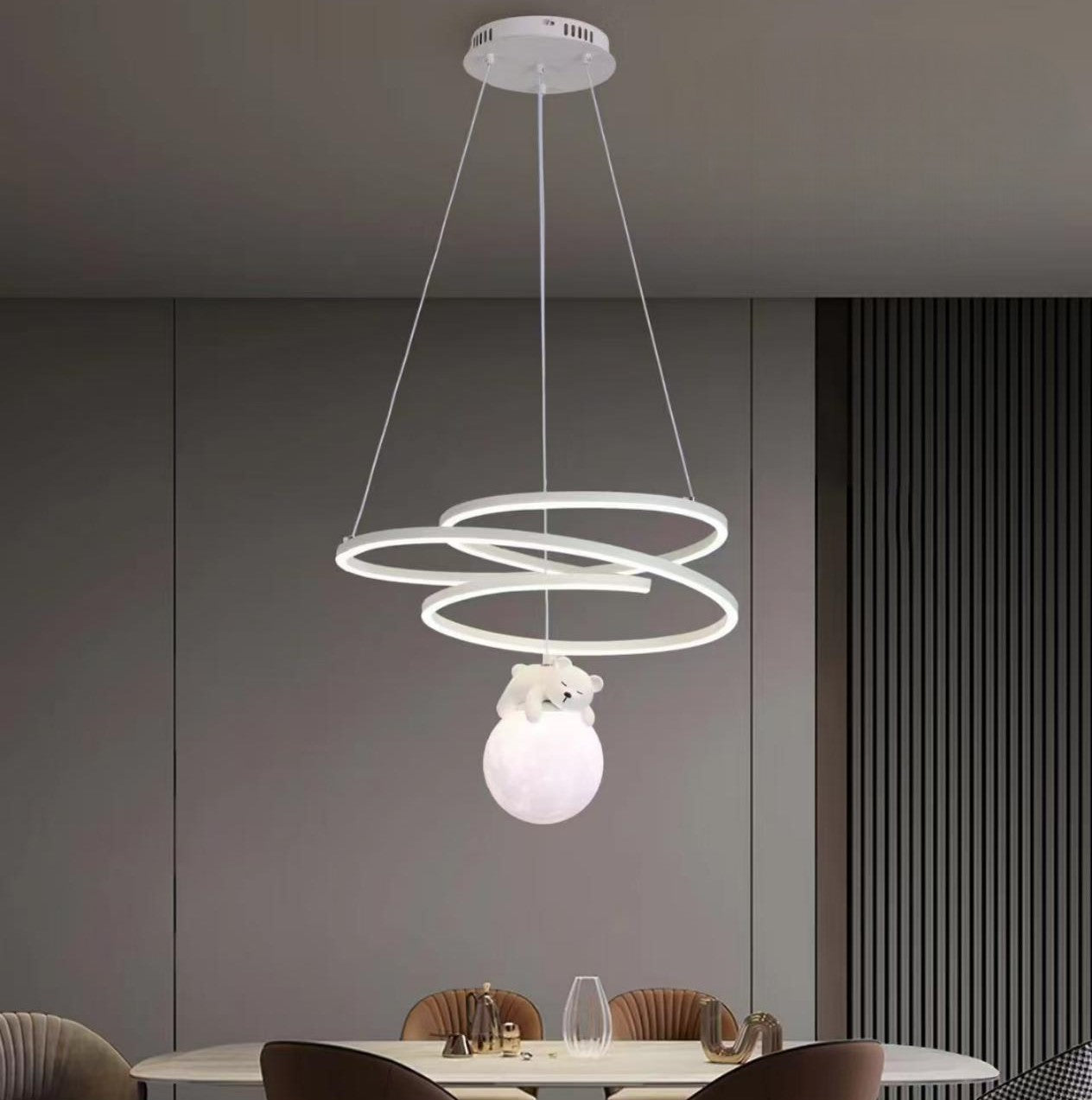 LED осветително тяло Sleepy Teddy за детска стая, еквивалент 500W, с дистанционно