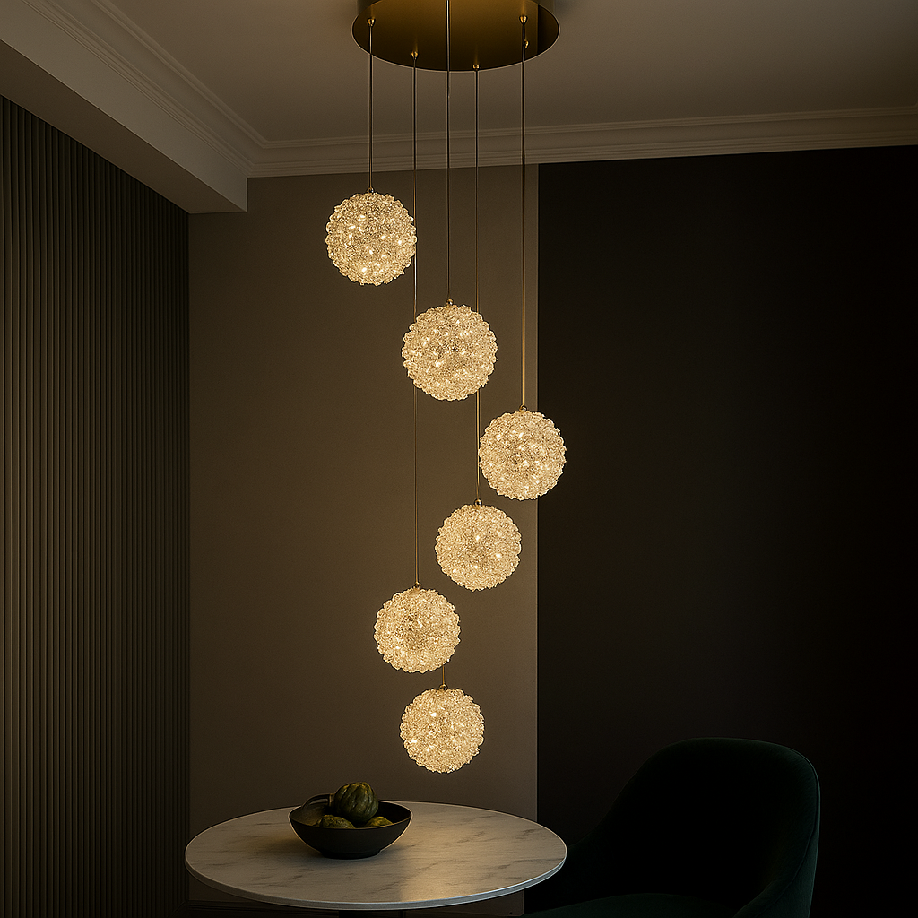 LED осветително тяло висящо Golden Sponge Deluxe 7 елемента еквивалент 800W