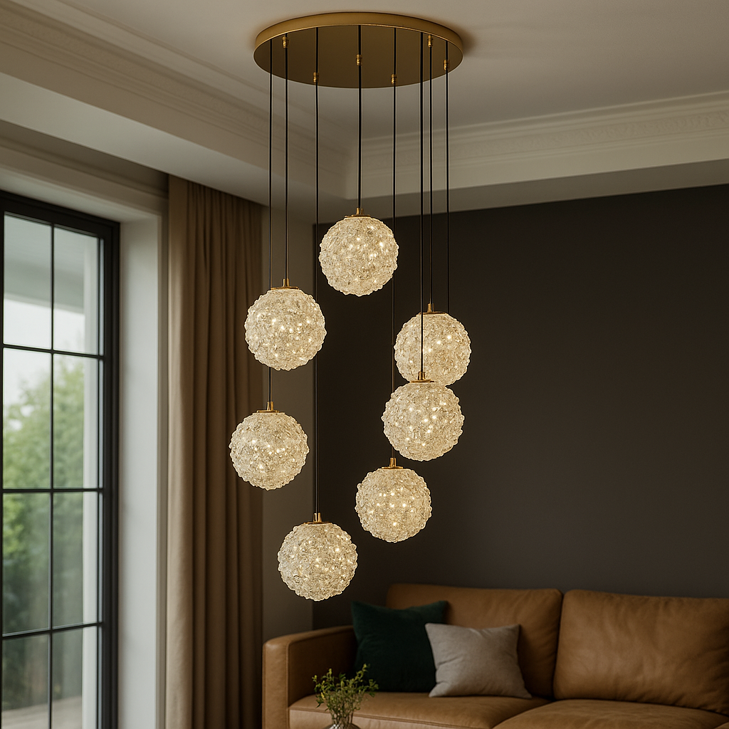 LED осветително тяло висящо Golden Sponge Deluxe 7 елемента еквивалент 800W