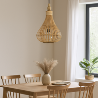 Lustra LED Suspendata AMSFIELD Wood Style EGLO 49772 LEMN / SUSPENDATE Lighting Fixtures