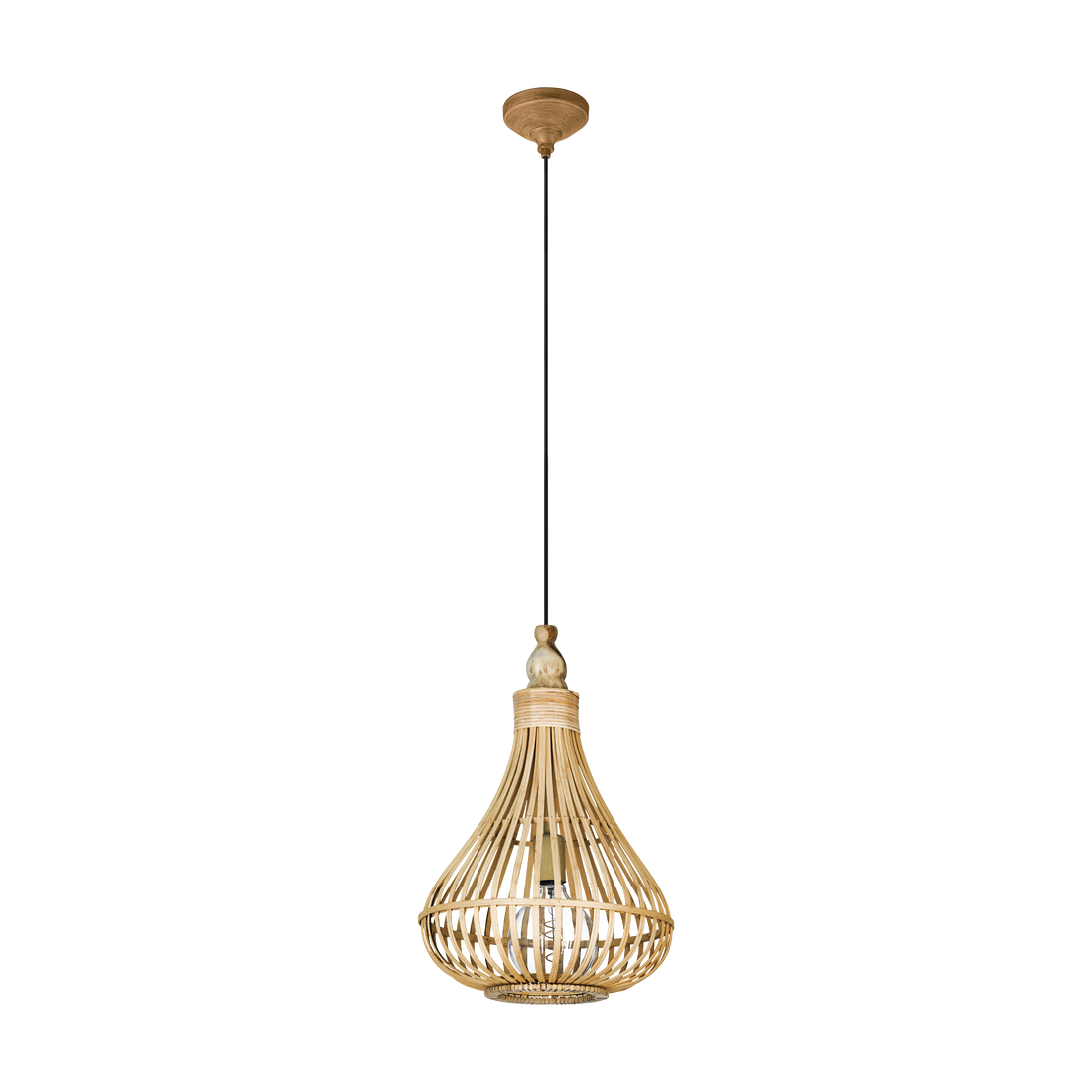 Lustra LED Suspendata AMSFIELD Wood Style EGLO 49772 LEMN / SUSPENDATE Lighting Fixtures