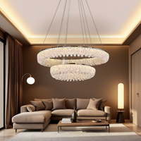 LED осветително тяло висящо Chrome Crystal Sponge 2 кръгли сегмента