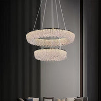 LED осветително тяло висящо Chrome Crystal Sponge 2 кръгли сегмента